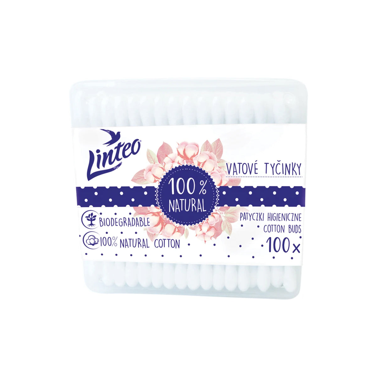 Linteo vatové tyčinky 100ks box