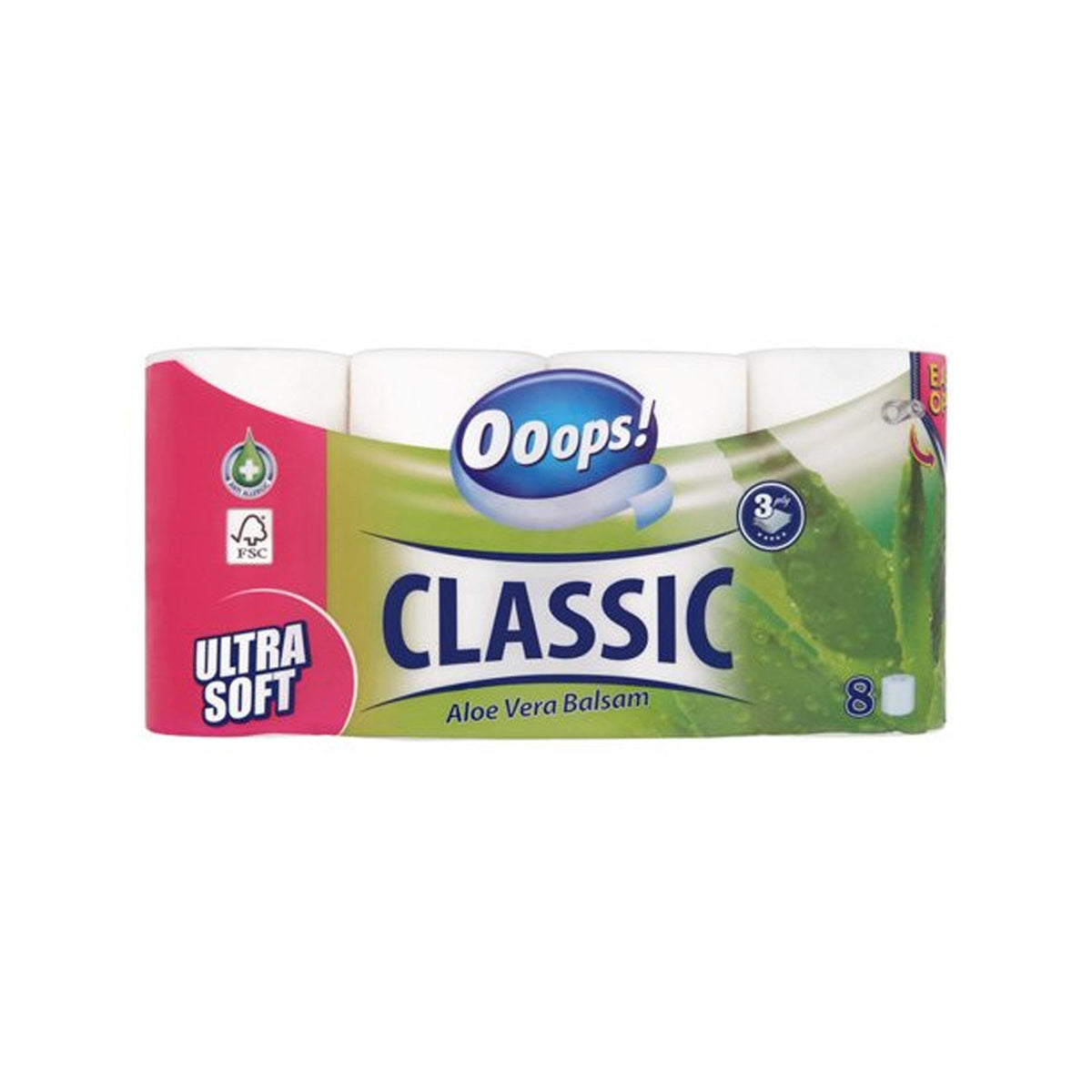 Ooops! Toaletný papier Classic Aloe Vera 8rol/3vrstv