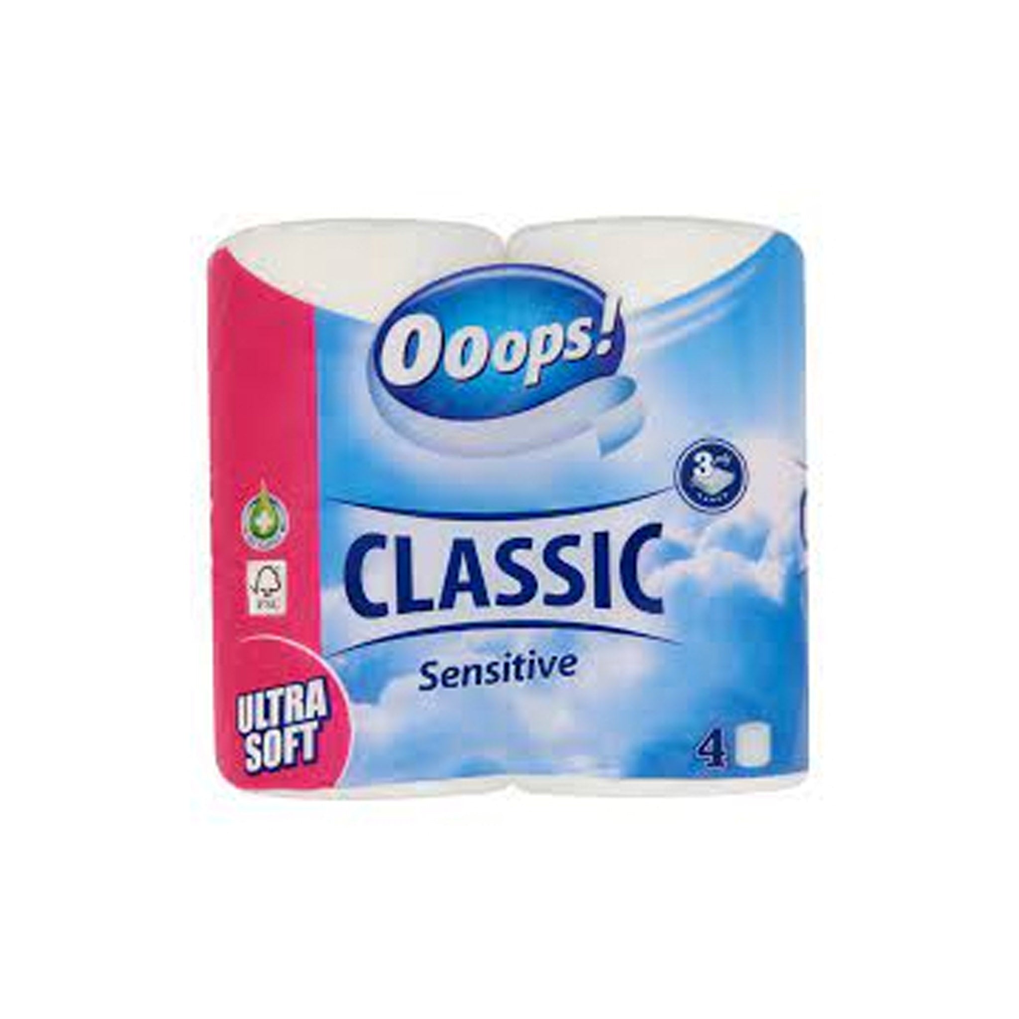 Ooops! Toaletný papier Classic Sensitive 4 rol/3vrstv.