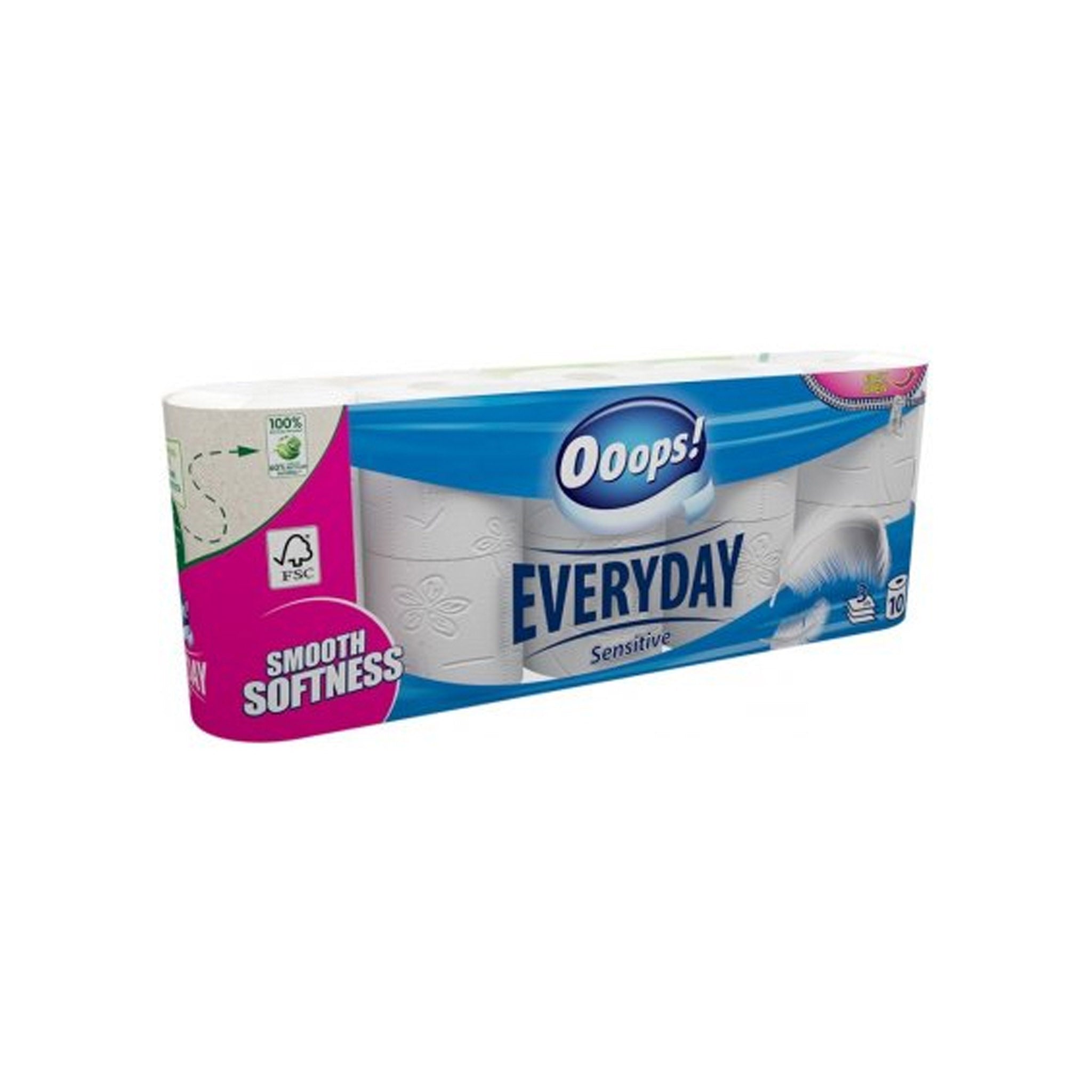 Ooops! Toaletný papier Everyday Sensitive 3vrstv./10 rol